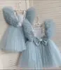 Vestido de un año Vestido de princesa Vestido de gasa esponjosa para niños Vestido de niña de las flores Boda de niña de las flores Cumpleaños de niña Vestido de novia para bebé