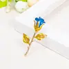 [Liquidación] Broche de flor de pavo real con diamantes de comercio exterior europeo y americano, pines de gatito bailando, accesorios para ropa de hombre y mujer