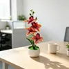 Venda Quente Transfronteiriça Quatro Orquídeas Phalaenopsis Flor Artificial Planta em Vaso Flor Artificial Criativa Bonsai Planta Verde para Casa Ornamento Decoração Suprimentos