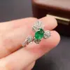 Anillo de Esmeralda Natural Transfronterizo Accesorios para Mujer Nicho Gama Alta Joyería de Plata 925 5*7 Joyería de Lujo Venta Directa de Fábrica