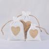 Bolsa de lino color natural con forma de rayo de amor, bolsa de lino con boca de rayo, bolsa de embalaje para regalo de boda, 10 x 14 cm