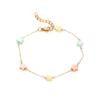 Europa y Estados Unidos más vendidos de alta calidad, pulsera de acero inoxidable con cuentas de grava de lujo, color dopamina, estrella de cinco puntas, cuentas hechas a mano