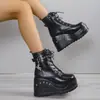 Botas de plataforma Demonia 2023 nuevas botas de tobillo con cuña y remaches góticos oscuros Botas Martin de talla grande europeas y americanas para mujer
