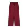 Pantalones deportivos casuales de algodón chino transfronterizos 350g marca de moda holgados para mujer, pierna recta, color liso, pantalones largos de otoño e invierno, en stock al por mayor