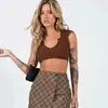 2025 Nova Moda de Verão Colete Versátil Cor Pura Decote V Profundo Feminino Sexy Slim Top Curto para Garota Quente