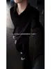Sudadera con capucha estilo americano holgada Camiseta de manga larga Ropa interior para hombre Marca de moda Patchwork deconstruido Otoño Color liso Versátil Estilo coreano