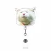 Paquete de Expresiones de Gato Lindo Divertido Interesante Transfronterizo Insignia Retráctil de Animal de Dibujos Animados Acrílico