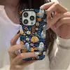 Pintura al óleo temática de Halloween con un patrón floral texturizado y fragmentado, diseño de fantasma, para funda de teléfono iPhone 17, funda de teléfono mate iPhone 16