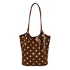 Bolso de mano nuevo para mujer estilo coreano de lunares, bolso vintage de moda de gran capacidad para mujer, bolso cubo casual para el día a día
