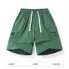 Pantalones Cortos Deportivos Casuales de Verano Finos para Hombre Transfronterizos, Pantalones Cortos de Cinco Puntos de Seda Helada de Secado Rápido, Pantalones Cortos de Playa Sueltos Estilo Americano