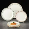 Prato de melamina imitação porcelana plástico hotel restaurante prato para comida ocidental prato para bife redondo comercial simples prato raso louça