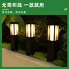 Luz solar para césped de exterior, luz cuadrada para jardín, luz LED para patio, luz de paisaje, farola, luz de columna baja, aluminio
