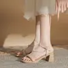 Sandalias de Plataforma con Tacón Alto Impermeables Jin Gang CG5505 2024 Nuevo Verano Tacón Grueso Moda Zapatos de Mujer con Tacón Grueso con Hebilla