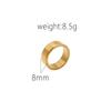 Anillo de acero de titanio brillante de estilo simple y liso, anillo de pareja de diseño único, anillo irregular, anillo de dedo índice de oro de 18 quilates