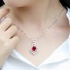 Colgante Acuario Amor Hueco Rubí Colgante Corindón Rojo Collar Colgante Patrón Diamante Completo Zircón Microincrustado