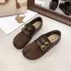 Mocasines Retro de Gamuza Mate con Punta Dividida para Mujer 2026 Otoño Nuevos Versátiles de Punta Redonda Planos Cómodos Moda Zapatos Casuales