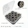 Conjunto de Caixa de Bobinas Doméstica Multiespecificação, Bobinas Transparentes Coloridas, Bobinas de Metal com Linha, Cada Bobina com Aproximadamente 40m de Comprimento