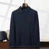 Suéter de Cachemira con Cuello Polo Otoño e Invierno 2026 Nuevo Suéter Básico Liso para Hombre Suéter Pulóver Holgado para Negocios de Mediana Edad