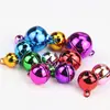 Campana plana de metal colorida, campana redonda pequeña electrochapada, accesorios para joyería hechos a mano DIY, colgante para collar de mascota