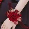 Nuevo Corsage de Boda de Novio y Novia de Gama Alta de Moda, Juego Completo Familiar de Rosas Chinas para Dar la Bienvenida a Ambos Padres