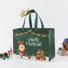 Bolsas de Regalo Navideñas No Tejidas Transfronterizas en Stock, Bolsas Tote de Compras Laminadas Impresas a Color para Fiestas Navideñas, Venta al por Mayor