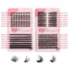 Conjunto Popular Transfronteiriço de Extensão de Cílios Postiços de Grande Capacidade DIY Cabelo de Cluster Único Auto-Enxertável Segmentado Curvatura D Natural Espesso