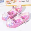 Sapatos de Cristal Brilhantes para Crianças, Sapatos de Salto Alto para Meninas, Sapatos de Princesa Kuromi da Moda para Menininhas, Sapatos de Couro para Bebês