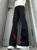 Jeans Reto Listrado Retro Americano com Retalhos para Homens Primavera e Verão 2025 Design High Street Cintura Alta Calças Largas Soltas