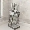 Estante de cocina de acero inoxidable 304, portacuchillos, estante de almacenamiento, soporte de cuchillos para encimera con drenaje para el hogar, portacuchillos