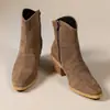 Botas Martin de caña corta, punta fina, tacón alto, talla grande, estilo retro europeo y americano para mujer, modernas y elegantes, con tacón grueso y cremallera lateral, adecuadas para ventas transfronterizas