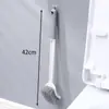 Escova de Vaso Sanitário Estilo Japonês para Uso Doméstico, Sem Cantos Mortos, Cabo Longo, Montada na Parede, Escova de Limpeza para Banheiro Sem Furo