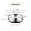Olla Ramen Martillo de Acero Inoxidable Celebridad de Internet Olla Dorada para Fideos Olla para Cocinar Fideos Olla de Conjunto Estilo Coreano para Exportación Olla de Regalo