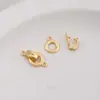 Hebilla de joyería de perlas, accesorios para la conservación del color, hebilla redonda de circonita individual de oro de 14 quilates, hebilla de conexión para collar, hebilla de bobina para pulsera.