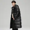 Chaqueta de Plumas de Longitud Media, Cálida Marca Americana de Moda con Capucha Holgada, Popular Chaqueta de Plumas de Pato Gruesa para Hombre, Moderna