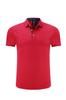 Algodón 95% spandex 5% color sólido Decantador de Perlas Rojo etiqueta bordada de fábrica negocio camisa polo de manga corta con cuello