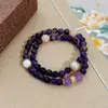 Elegante y con Estilo Nuevo Diseño Retro Chino Pulsera Morada Versátil de Moda con un Toque de Alta Gama, Joyería Diaria Personalizada para Mujeres