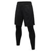 Procesamiento de mallas personalizadas para hombre de dos piezas falsas Pantalones de entrenamiento fitness running con logotipo OEM 7010