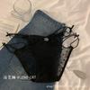 Tentación Caliente Deseo Puro Sexy Ropa Interior de Encaje para Mujer Cintura Baja Malla Cruzada Entrepierna de Algodón Ropa Interior para Mujer