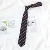 Gravata Rápida Preguiçosa para Estudantes Masculinos e Femininos em Dourado Ciano, Não Precisa Amarrar, Estilo College Japonês Jk Listrado Azul Amarrado à Mão Dk