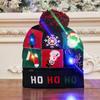 Chapéu de Natal Tricotado com Luzes LED Coloridas Luminous para Adultos e Crianças Decorações de Festa