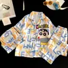 Pijama de Seda Helada para Niñas Conjunto de Tres Piezas Verano Delgado Ropa con Aire Acondicionado 2026 Nuevo Estilo Ropa de Casa para Niños Grandes Ropa de Manga Corta para Niñas