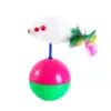 Mascota Gato Divertido Jaula de Bolas Rata Juguete para Gato Auto-Felicidad Diversión Simulación Ratón Hueco Color Pluma Suministros para Mascotas