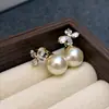 Elegantes Pendientes de Lazo con Circonita y Perlas, Pendientes Únicos de Lujo Ligero con un Toque de Alta Gama para Mujer