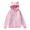 Amazon Cross-border primavera e outono novo comércio exterior feminino design de orelha de gato suéter de lã com capuz moda casual moletom com capuz