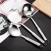 Venta al por mayor de fábrica Juego de utensilios de cocina de acero inoxidable Cuchara para cocinar en casa Cuchara ranurada Cucharón Espátula para wok Espátula para sartén