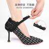 Zapatos de tacón alto con cordones de talón anticaída encaje sexy perezoso portátil fijo con cordones elásticos de talón