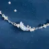 Pulsera Galaxia Salpicadura de Luna para Mujer Pulsera de Piedra Lunar de Lujo Ligero Gama Alta Pulsera Creativa de Diamante y Circonita de Moda y Versátil