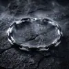 Pulsera de acero de titanio transfronteriza, no se decolora, estilo cubano para hombre, moda de nicho, accesorio versátil, diseño simple y elegante para mujer