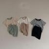 Estilo Ins Coreano Roupas Infantis Bebê Combinação de Cores Versátil Fofo Para Sair Meninos e Meninas Verão Novo Conjunto Casual Estilo Ocidental