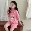 2026 Nuevo Conjunto de Ropa de Casa de Verano con Dibujos Animados, Lindo y Dulce, para Niñas, Adecuado para Niños Mayores y Niños Pequeños, Conjunto de Ropa para Bebé